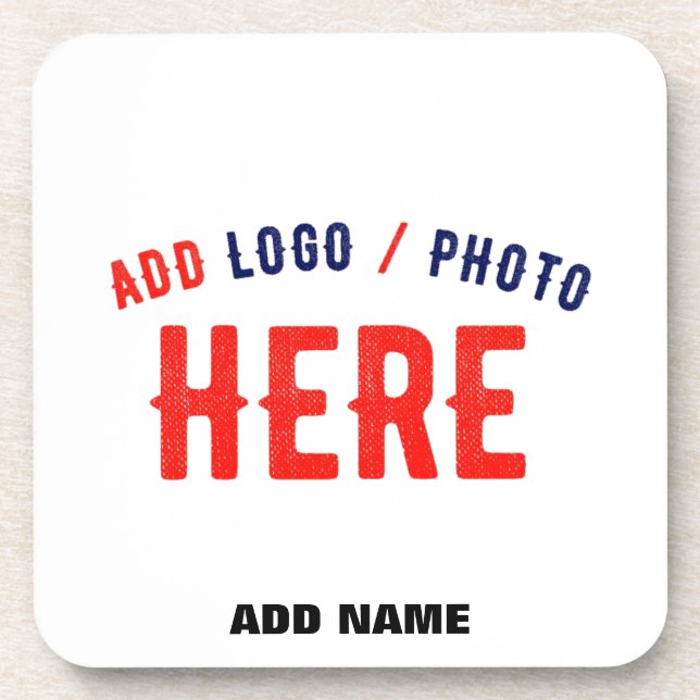 STYLISH MODERN CUSTOMIZABLE WHITE VERIFIED BRANDED COASTER (Front)