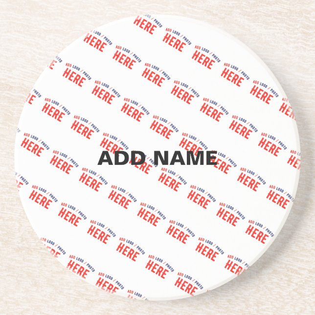 STYLISH MODERN CUSTOMIZABLE WHITE VERIFIED BRANDED COASTER (Front)