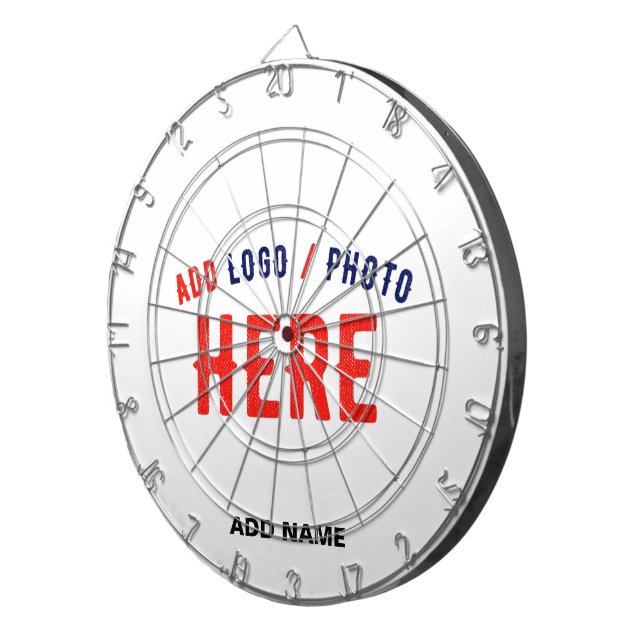 STYLISH MODERN CUSTOMIZABLE WHITE VERIFIED BRANDED DARTBOARD (Front Right)