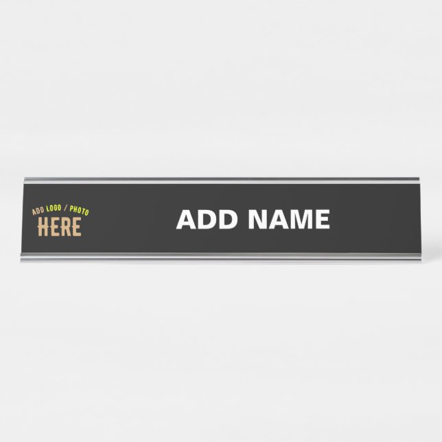 STYLISH MODERN CUSTOMIZABLE WHITE VERIFIED BRANDED DESK NAME PLATE (Front)