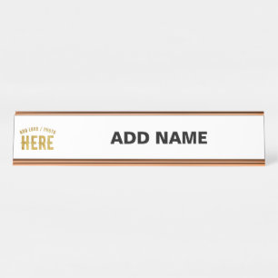 STYLISH MODERN CUSTOMIZABLE WHITE VERIFIED BRANDED DESK NAME PLATE