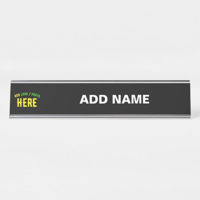 STYLISH MODERN CUSTOMIZABLE WHITE VERIFIED BRANDED DESK NAME PLATE (Front)