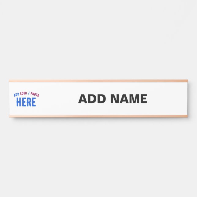 STYLISH MODERN CUSTOMIZABLE WHITE VERIFIED BRANDED DOOR SIGN (Front)