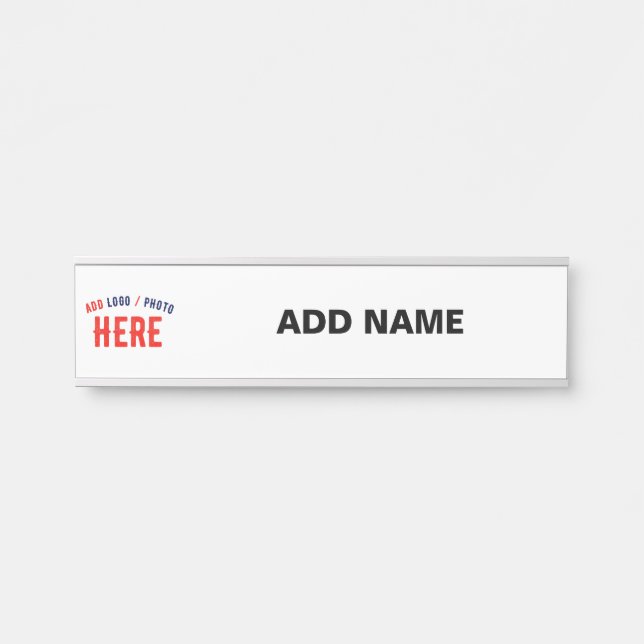 STYLISH MODERN CUSTOMIZABLE WHITE VERIFIED BRANDED DOOR SIGN (Front)
