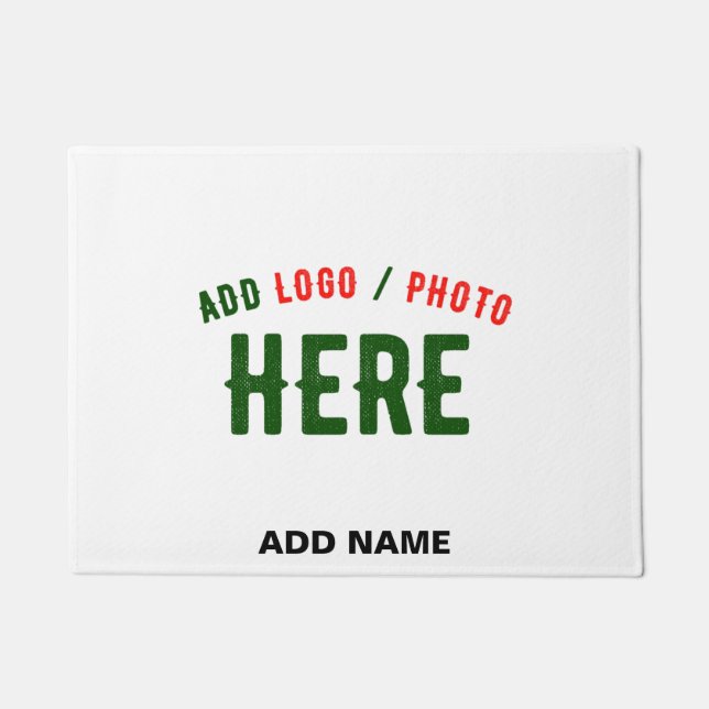 STYLISH MODERN CUSTOMIZABLE WHITE VERIFIED BRANDED DOORMAT (Front)