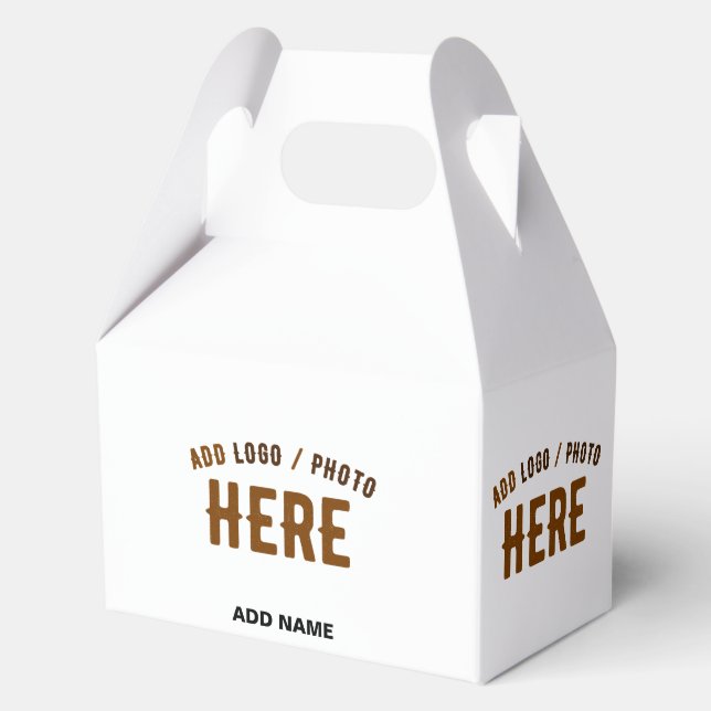STYLISH MODERN CUSTOMIZABLE WHITE VERIFIED BRANDED FAVOUR BOX (Front)