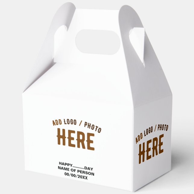 STYLISH MODERN CUSTOMIZABLE WHITE VERIFIED BRANDED FAVOUR BOX (Front)