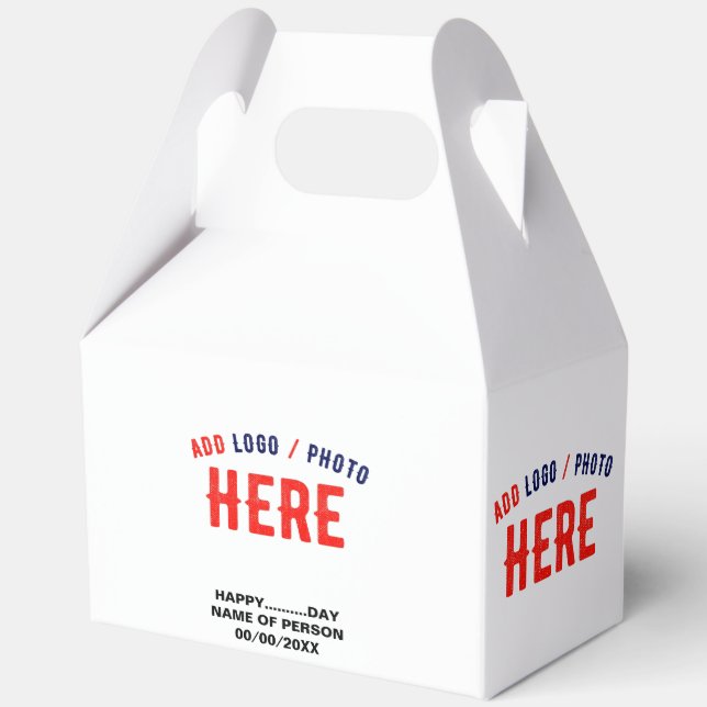 STYLISH MODERN CUSTOMIZABLE WHITE VERIFIED BRANDED FAVOUR BOX (Front)