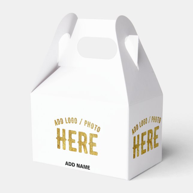 STYLISH MODERN CUSTOMIZABLE WHITE VERIFIED BRANDED FAVOUR BOX (Front Side)
