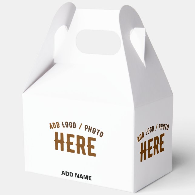 STYLISH MODERN CUSTOMIZABLE WHITE VERIFIED BRANDED FAVOUR BOX (Front)