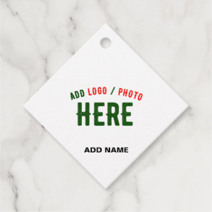 STYLISH MODERN CUSTOMIZABLE WHITE VERIFIED BRANDED FAVOUR TAGS