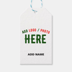 STYLISH MODERN CUSTOMIZABLE WHITE VERIFIED BRANDED GIFT TAGS