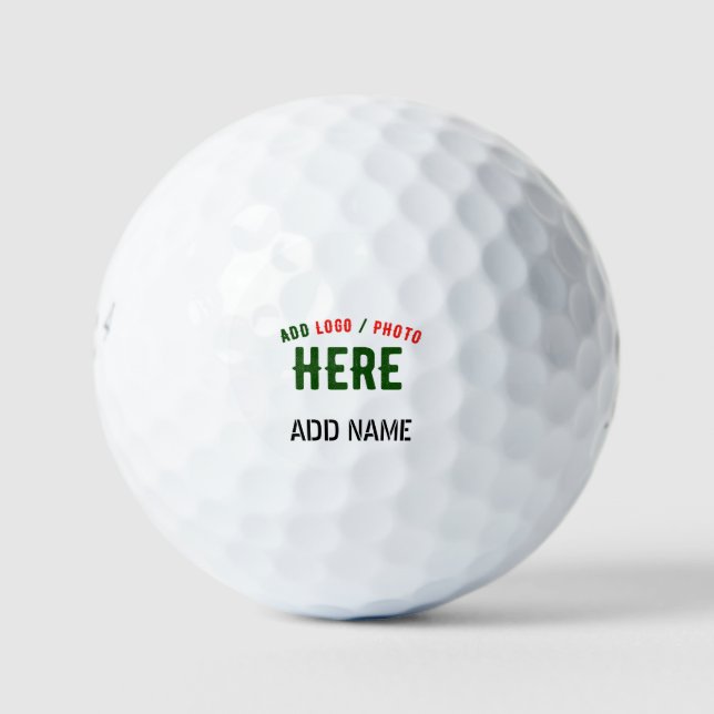 STYLISH MODERN CUSTOMIZABLE WHITE VERIFIED BRANDED GOLF BALLS (Front)