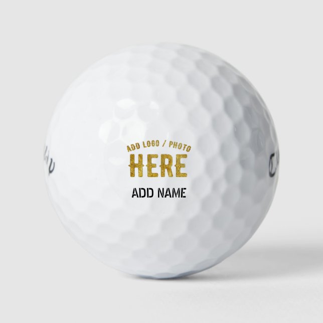 STYLISH MODERN CUSTOMIZABLE WHITE VERIFIED BRANDED GOLF BALLS (Front)