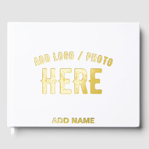 STYLISH MODERN CUSTOMIZABLE WHITE VERIFIED BRANDED GUEST BOOK
