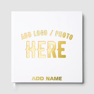 STYLISH MODERN CUSTOMIZABLE WHITE VERIFIED BRANDED GUEST BOOK
