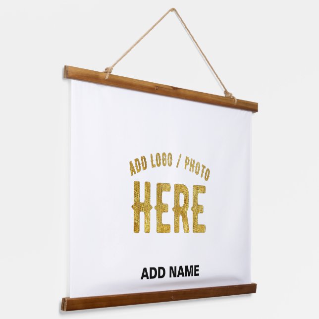 STYLISH MODERN CUSTOMIZABLE WHITE VERIFIED BRANDED HANGING TAPESTRY (Angled)