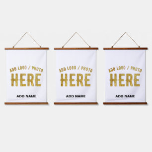 STYLISH MODERN CUSTOMIZABLE WHITE VERIFIED BRANDED HANGING TAPESTRY