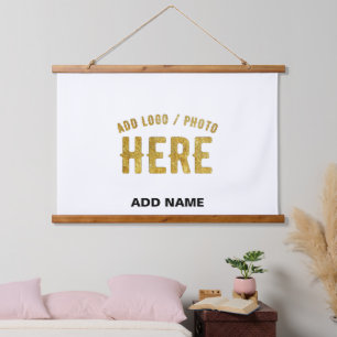 STYLISH MODERN CUSTOMIZABLE WHITE VERIFIED BRANDED HANGING TAPESTRY