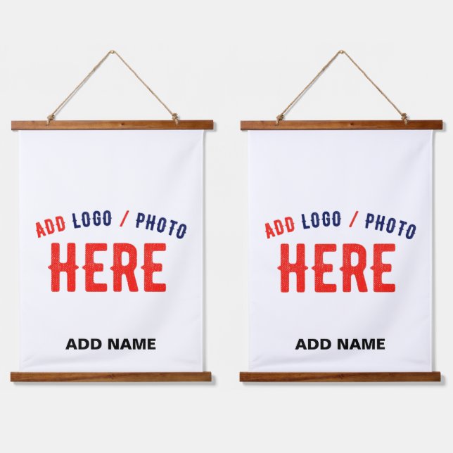 STYLISH MODERN CUSTOMIZABLE WHITE VERIFIED BRANDED HANGING TAPESTRY (Double)