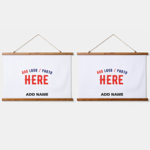 STYLISH MODERN CUSTOMIZABLE WHITE VERIFIED BRANDED HANGING TAPESTRY