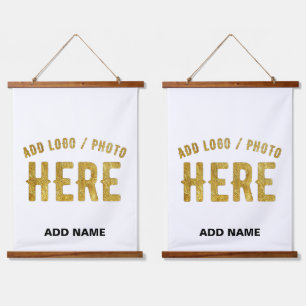 STYLISH MODERN CUSTOMIZABLE WHITE VERIFIED BRANDED HANGING TAPESTRY