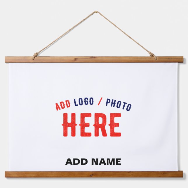 STYLISH MODERN CUSTOMIZABLE WHITE VERIFIED BRANDED HANGING TAPESTRY (Front)