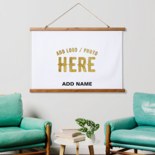 STYLISH MODERN CUSTOMIZABLE WHITE VERIFIED BRANDED HANGING TAPESTRY