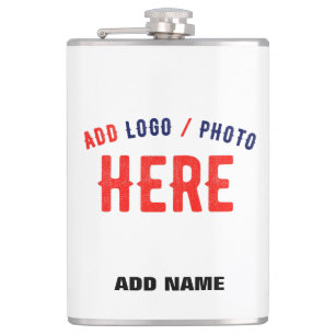 STYLISH MODERN CUSTOMIZABLE WHITE VERIFIED BRANDED HIP FLASK
