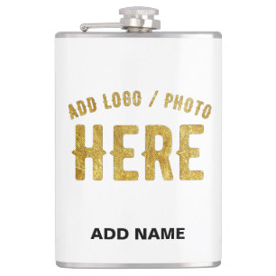 STYLISH MODERN CUSTOMIZABLE WHITE VERIFIED BRANDED HIP FLASK
