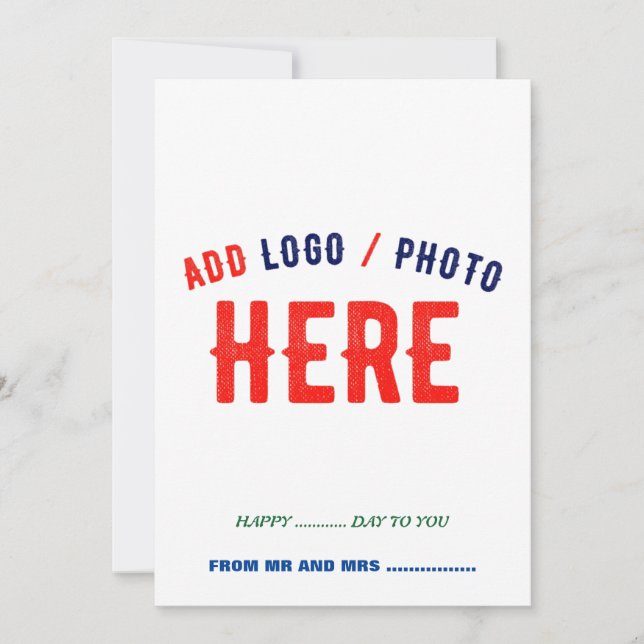 STYLISH MODERN CUSTOMIZABLE WHITE VERIFIED BRANDED HOLIDAY CARD (Front)