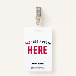 STYLISH MODERN CUSTOMIZABLE WHITE VERIFIED BRANDED ID BADGE