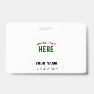 STYLISH MODERN CUSTOMIZABLE WHITE VERIFIED BRANDED ID BADGE