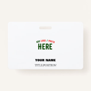 STYLISH MODERN CUSTOMIZABLE WHITE VERIFIED BRANDED ID BADGE