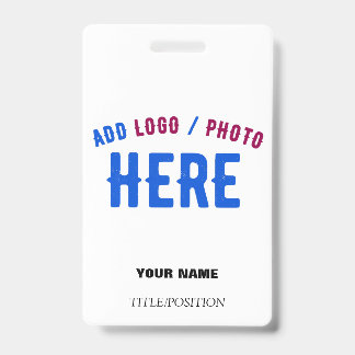 STYLISH MODERN CUSTOMIZABLE WHITE VERIFIED BRANDED ID BADGE