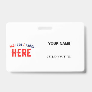 STYLISH MODERN CUSTOMIZABLE WHITE VERIFIED BRANDED ID BADGE