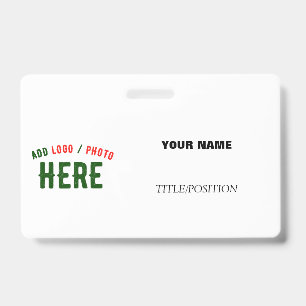 STYLISH MODERN CUSTOMIZABLE WHITE VERIFIED BRANDED ID BADGE