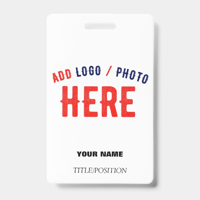STYLISH MODERN CUSTOMIZABLE WHITE VERIFIED BRANDED ID BADGE (Front)
