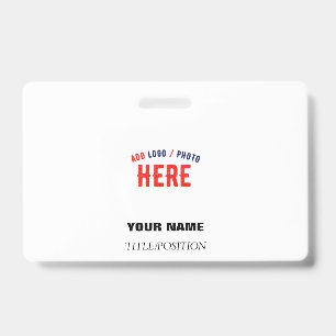 STYLISH MODERN CUSTOMIZABLE WHITE VERIFIED BRANDED ID BADGE
