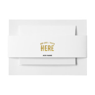 STYLISH MODERN CUSTOMIZABLE WHITE VERIFIED BRANDED INVITATION BELLY BAND