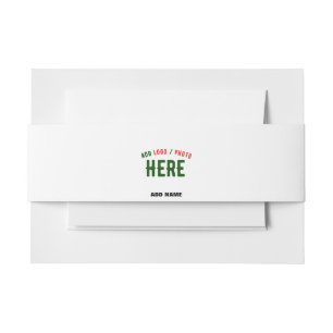 STYLISH MODERN CUSTOMIZABLE WHITE VERIFIED BRANDED INVITATION BELLY BAND