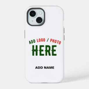 STYLISH MODERN CUSTOMIZABLE WHITE VERIFIED BRANDED iPhone 15 CASE