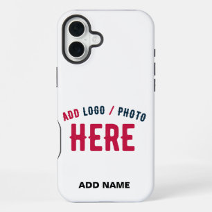 STYLISH MODERN CUSTOMIZABLE WHITE VERIFIED BRANDED iPhone 16 PLUS CASE