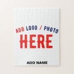 STYLISH MODERN CUSTOMIZABLE WHITE VERIFIED BRANDED JIGSAW PUZZLE<br><div class="desc">THIS IS A DESIGN FITTING FOR EVERYONE.YOU CAN CHANGE, RESIZE OR ADD LOGO, PHOTO, TEXT AND COLOURS THE WAY YOU LIKE.THANK YOU.</div>