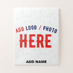 STYLISH MODERN CUSTOMIZABLE WHITE VERIFIED BRANDED JIGSAW PUZZLE<br><div class="desc">THIS IS A DESIGN FITTING FOR EVERYONE.YOU CAN CHANGE, RESIZE OR ADD LOGO, PHOTO, TEXT AND COLOURS THE WAY YOU LIKE.THANK YOU.</div>