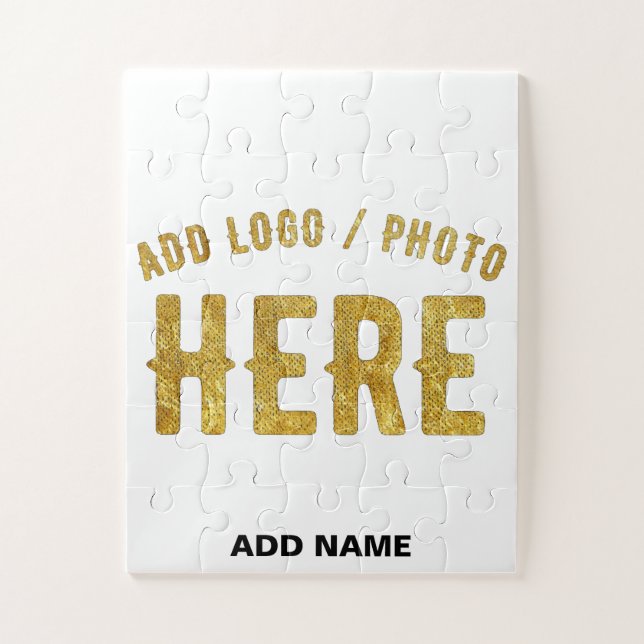 STYLISH MODERN CUSTOMIZABLE WHITE VERIFIED BRANDED JIGSAW PUZZLE (Vertical)