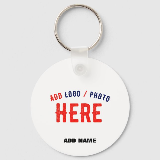 STYLISH MODERN CUSTOMIZABLE WHITE VERIFIED BRANDED KEY RING (Front)
