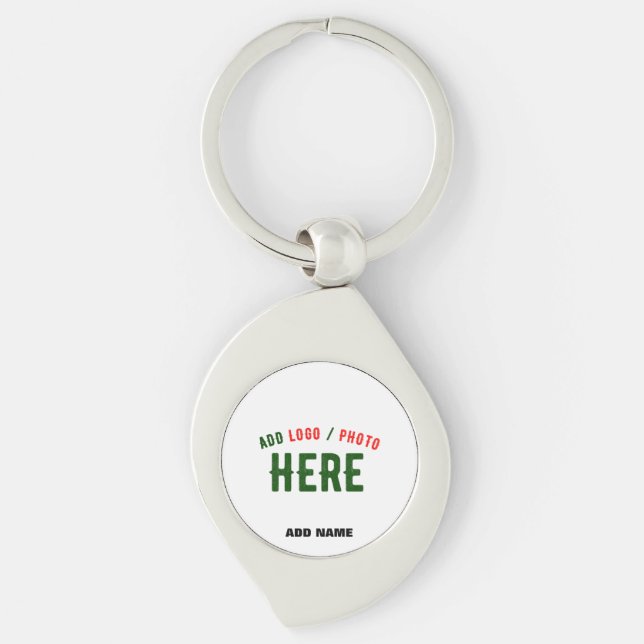STYLISH MODERN CUSTOMIZABLE WHITE VERIFIED BRANDED KEY RING (Front)