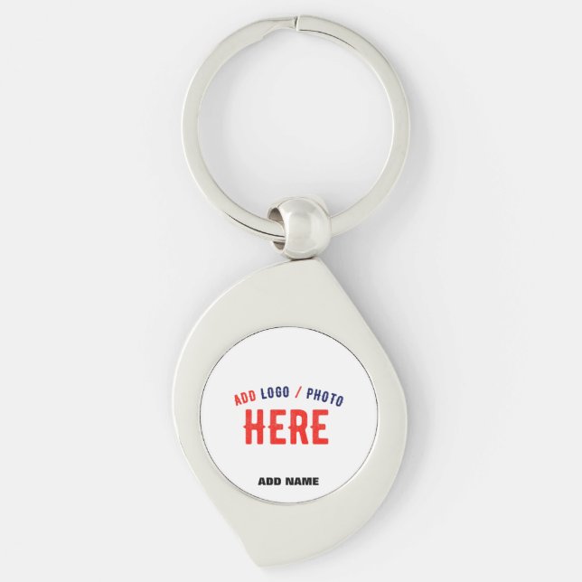 STYLISH MODERN CUSTOMIZABLE WHITE VERIFIED BRANDED KEY RING (Front)
