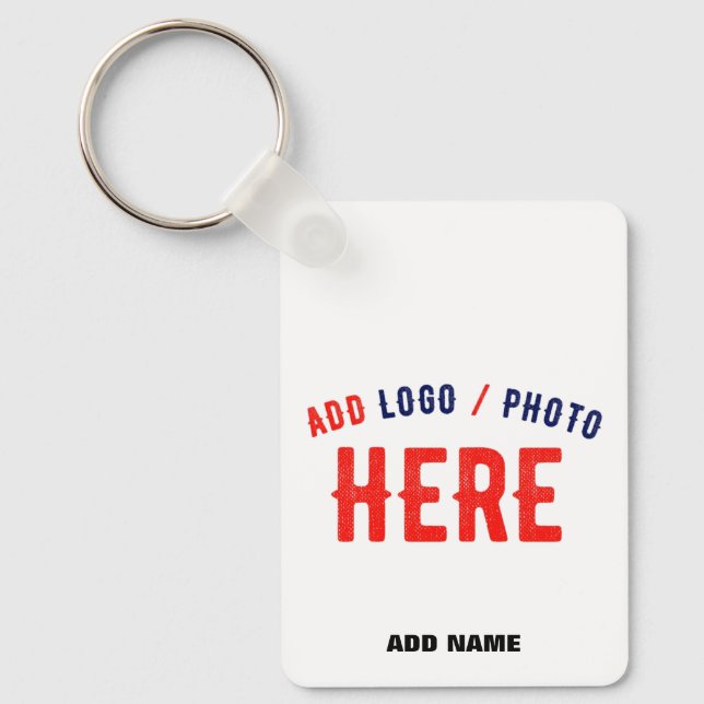 STYLISH MODERN CUSTOMIZABLE WHITE VERIFIED BRANDED KEY RING (Front)